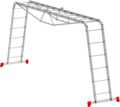 Multipurpose aluminum hinged rung ladder 400 mm width with steelwork NV2321 sku 2321406