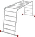 Профессиональная алюминиевая шарнирная лестница-трансформер с развальцованными ступенями, ширина 800 мм NV 3326 артикул 3326405