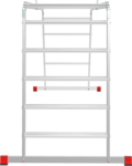 Multipurpose aluminum professional hinged rung ladder 800 mm width with 80 mm flanged steps NV3326 sku 3326245