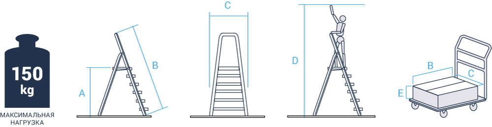 Schema: Steel stepladder NV 1134 sku 1134103