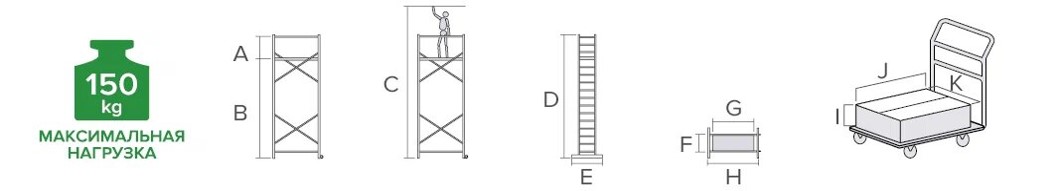 Схема: Вышка-тура с рабочей высотой до 5 м NV2450