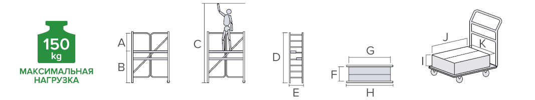 Schema: Mobile folding scaffold 3.0 m working height NV2460