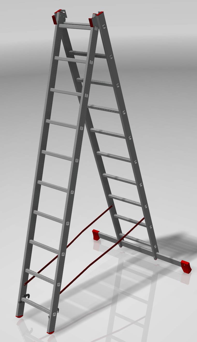 Two-section aluminum professional multipurpose ladder NV3220 sku 3220210
