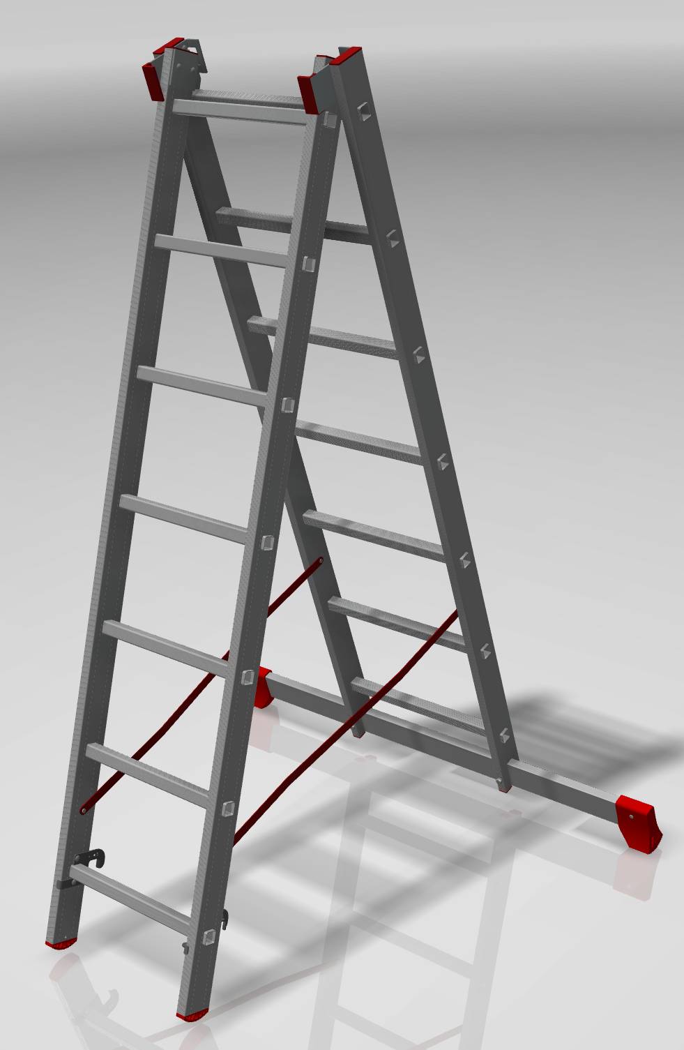 Two-section aluminum professional multipurpose ladder NV3220 sku 3220207
