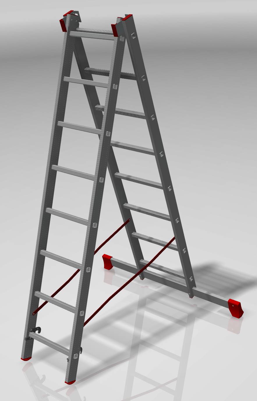 Two-section aluminum professional multipurpose ladder NV3220 sku 3220208