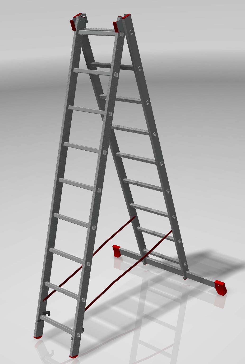 Two-section aluminum professional multipurpose ladder NV3220 sku 3220209