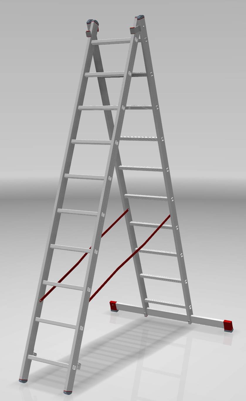 Two-section aluminum industrial multipurpose ladder NV5220 sku 5220210