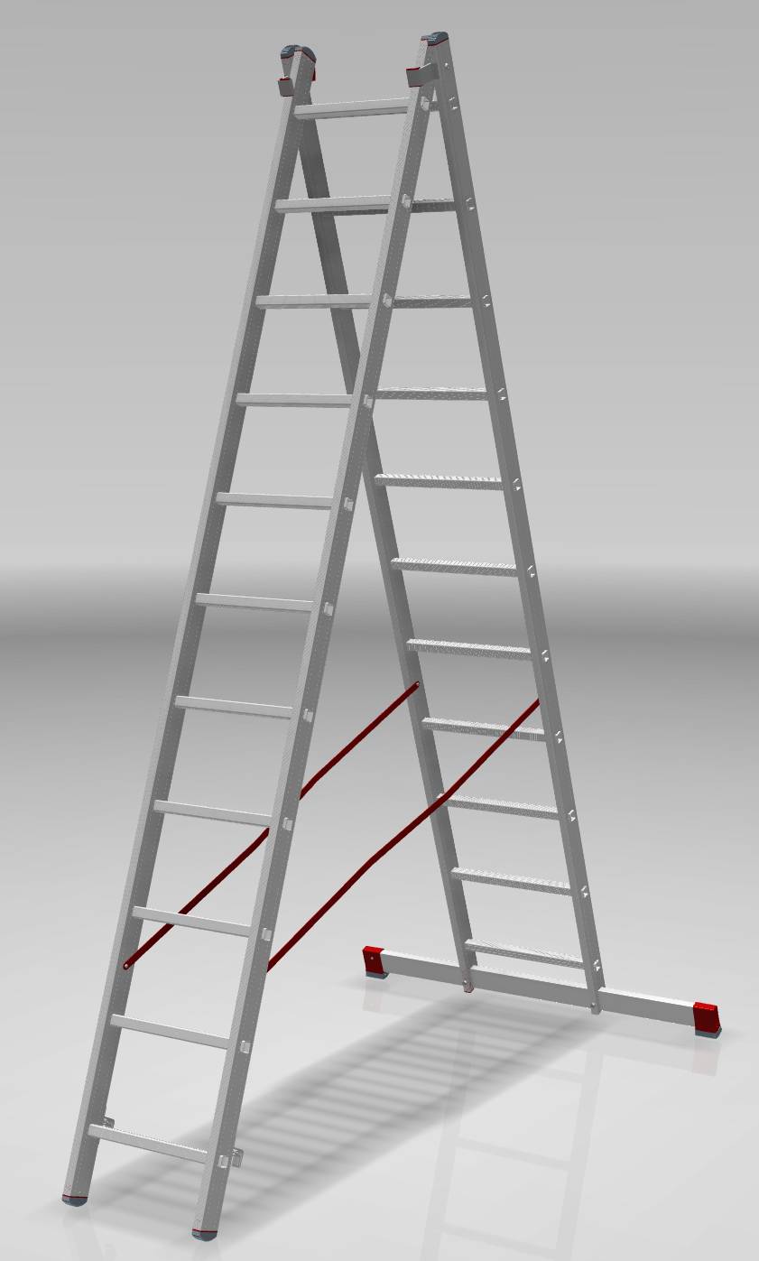 Two-section aluminum industrial multipurpose ladder NV5220 sku 5220211