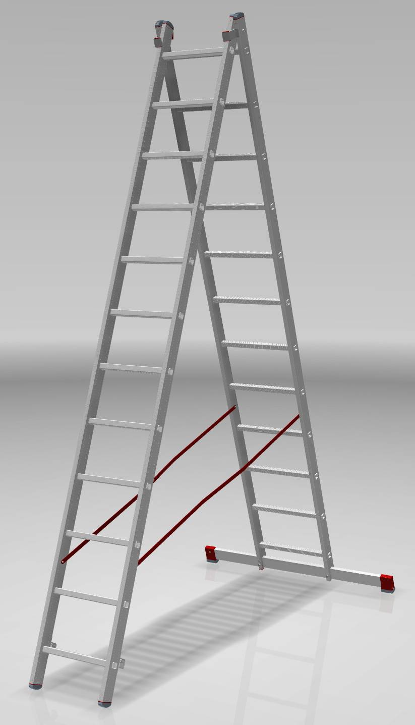 Индустриальная алюминиевая двухсекционная лестница NV5220 артикул .