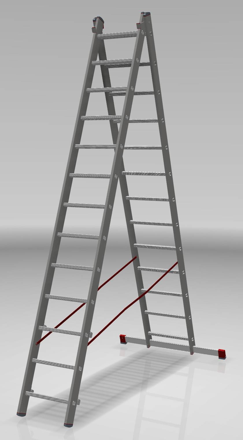 Two-section aluminum industrial multipurpose ladder NV5220 sku 5220213