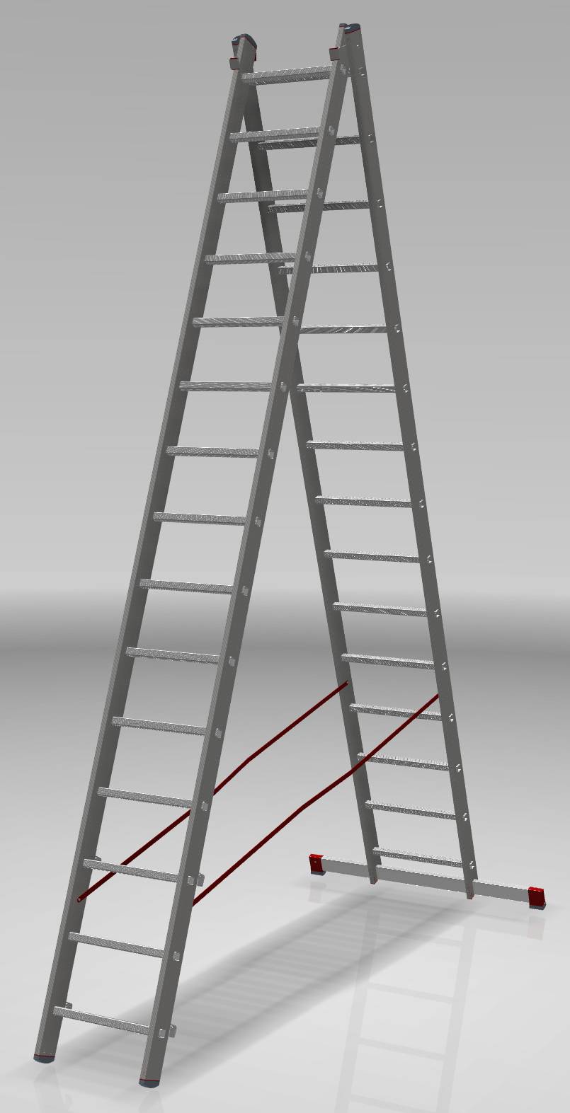 Two-section aluminum industrial multipurpose ladder NV5220 sku 5220215