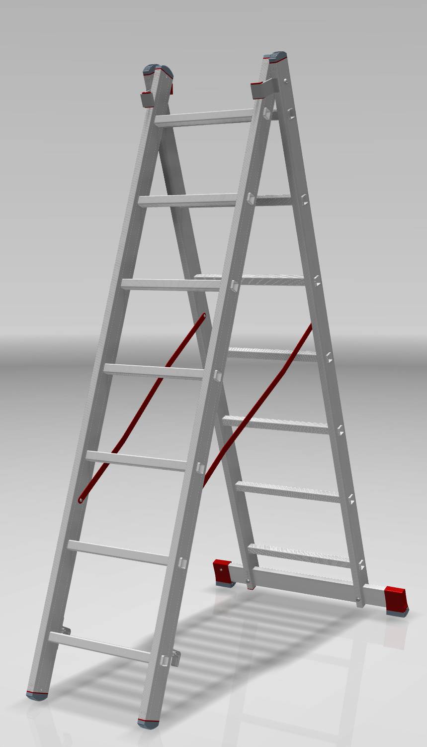 Two-section aluminum industrial multipurpose ladder NV5220 sku 5220207