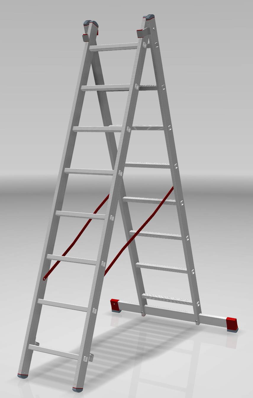 Two-section aluminum industrial multipurpose ladder NV5220 sku 5220208