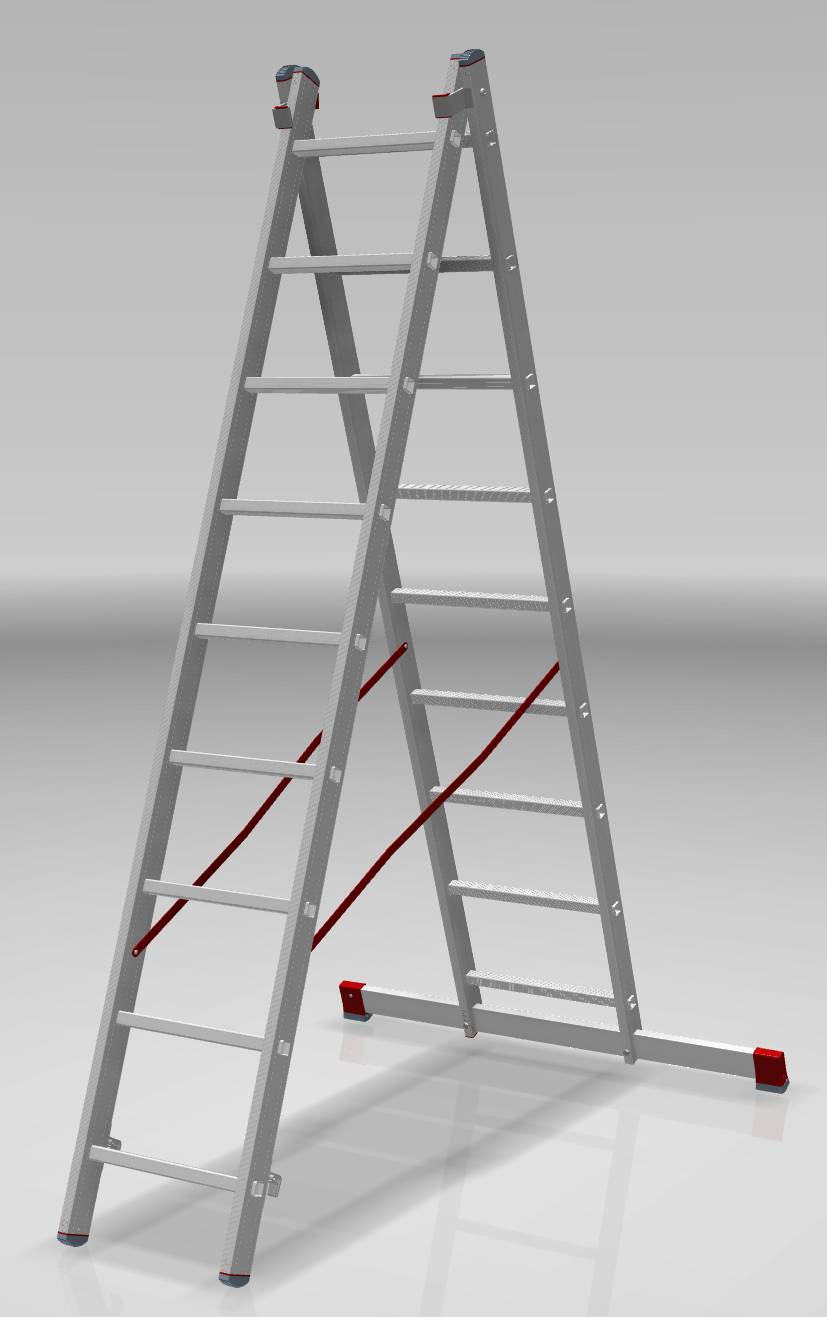 Two-section aluminum industrial multipurpose ladder NV5220 sku 5220209