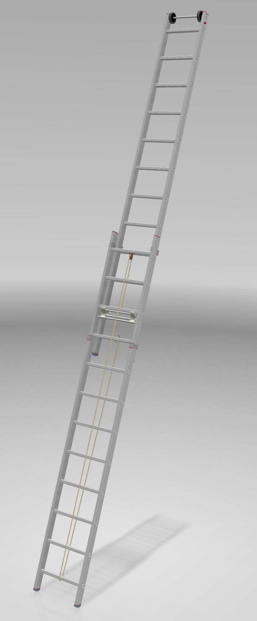 Индустриальная алюминиевая двухсекционная тросовая лестница NV5240 артикул 5240212