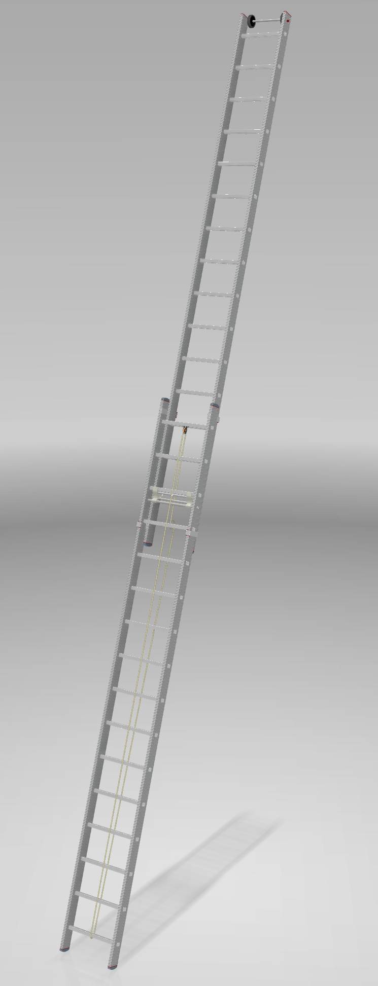Индустриальная алюминиевая двухсекционная тросовая лестница NV5240 артикул 5240216