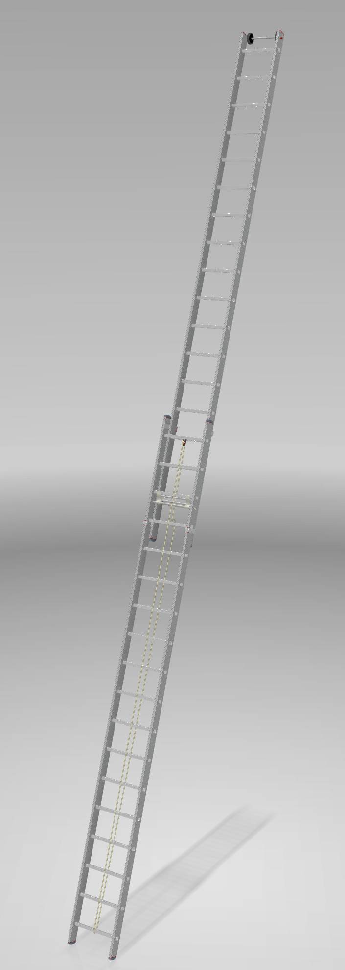 Индустриальная алюминиевая двухсекционная тросовая лестница NV5240 артикул 5240218