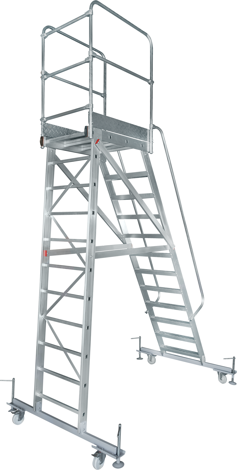 Mobile ladder with spiral stops NV 8000042