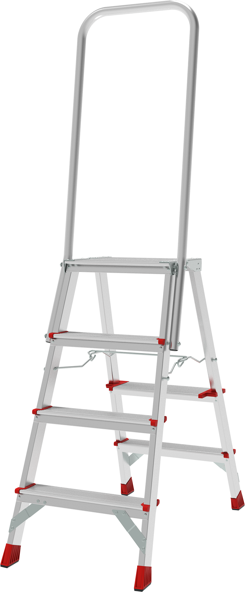 Anodised professional stepladder with 350×260 mm platform and 800 mm safety rail NV3136A sku 3136104A