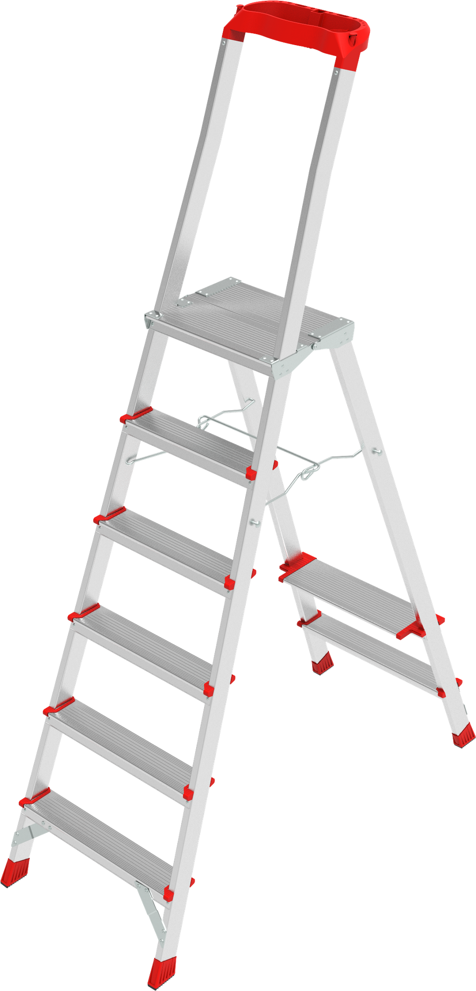 Aluminum professional stepladder with 350×260 mm platform and tool tray NV3135