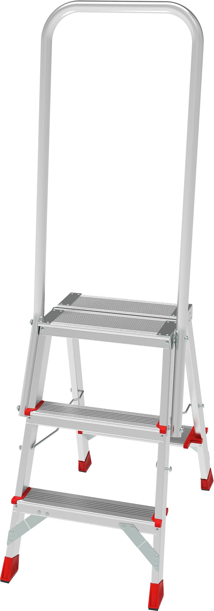 Anodised professional stepladder with 350×260 mm platform and 800 mm safety rail NV3136A sku 3136103A
