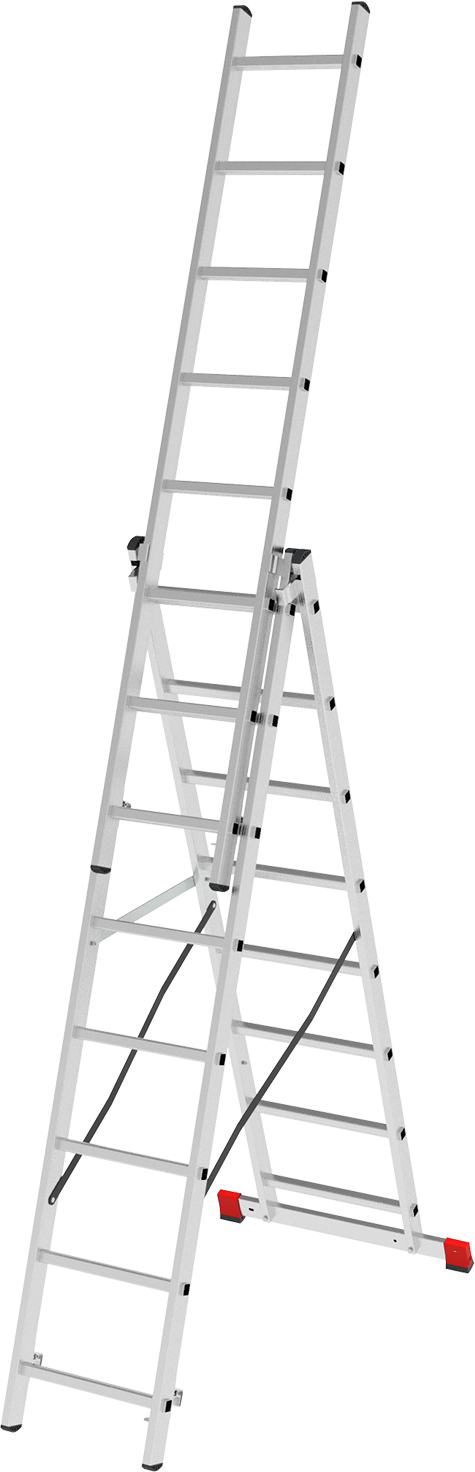 Лестница алюминиевая многофункциональная трехсекционная NV2230 артикул 2230308