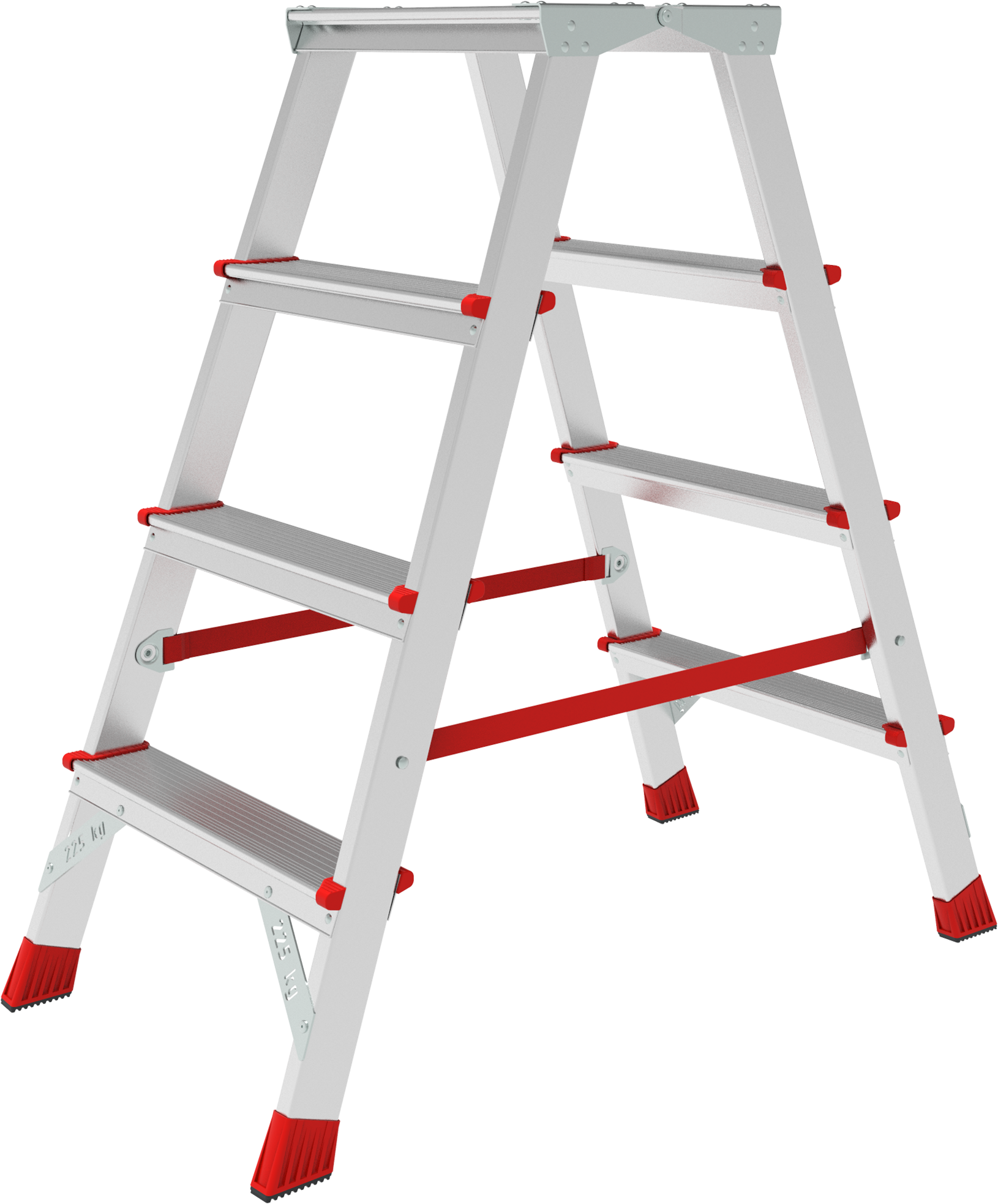 Aluminum double-sided professional stepladder with 350×260 mm platform NV3121