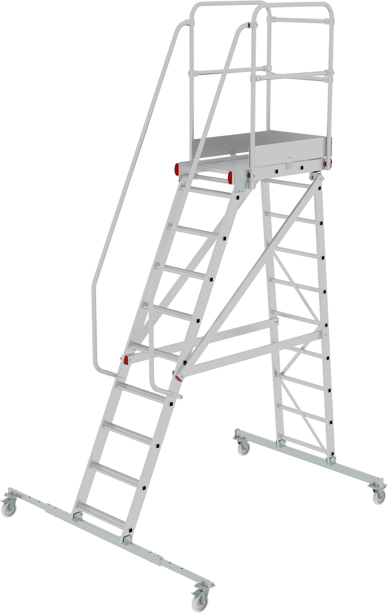 Industrial mobile scaffold ladder with platform NV5510 sku 5510110