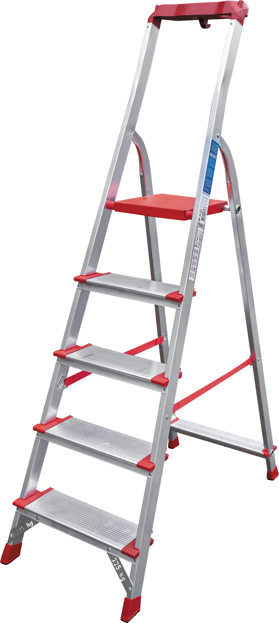 Aluminum industrial stepladder with tool tray NV5150 sku 5150105