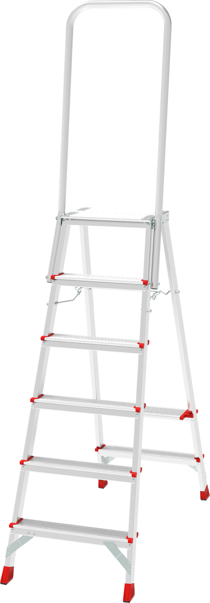 Aluminum professional stepladder with 350×260 mm platform and 800 mm safety rail NV3136