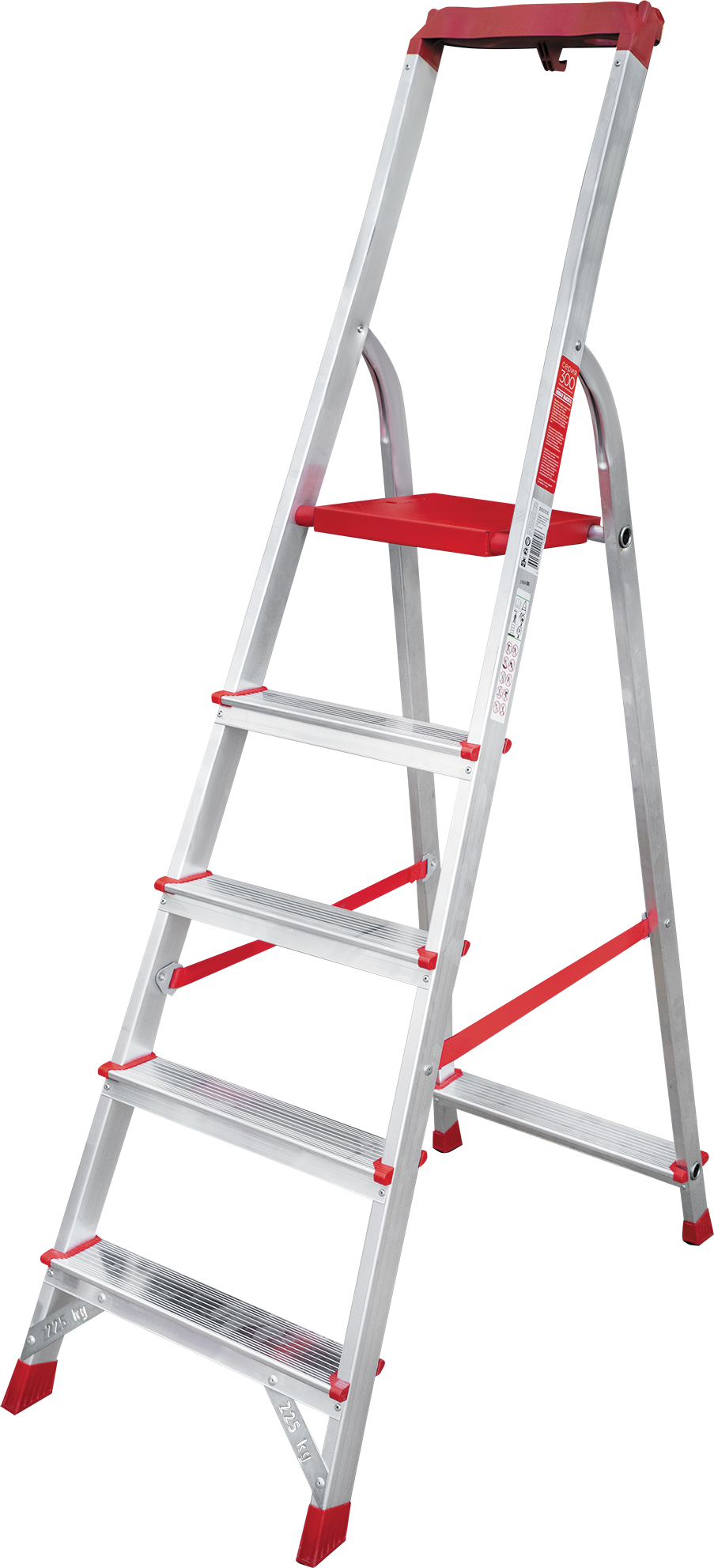 Anodised professional stepladder with tool tray NV3115A